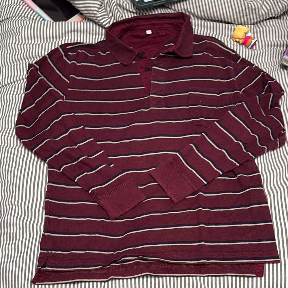 Rugby Burgundy Striped Shirt sz. S/m